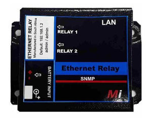 Micro Instruments 2 Port Ethernet Relay, 12V to 24V. Enables remote monitoring and control of equipment via ethernet connection.