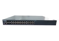 BDCOM S2528P switch with 24 Gigabit PoE ports and 4 SFP combo ports, rack-mountable, providing network connectivity and power.