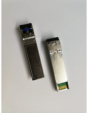 1.25G SFP Single mode transceiver, T1310/R1550nm, 10km, LC connector, with DDM. Used for single mode fiber optic networks.