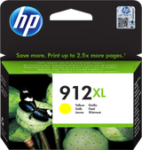 HP 912XL High Yield Yellow Original Ink Cartridge (3YL83AE) for vivid, durable prints.