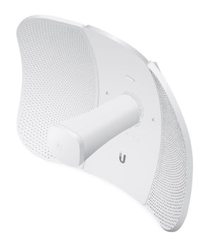 Ubiquiti LiteBeam AC Gen2: Compact, lightweight 5GHz radio with integrated 23dBi antenna and POE injector for wireless network bridging.