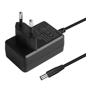 5V 1A power supply with 5mm DC jack, used to power small electronic devices requiring 5 watts.