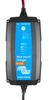Victron Blue Smart IP65 Charger 24/8, 24V 8A, 230V with CEE 7/17 plug. Used for charging batteries, Bluetooth enabled.