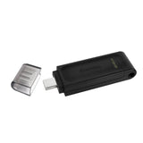 Kingston DataTraveler 70 128GB USB-C flash drive, USB 3.2 Gen 1, compact and lightweight.
