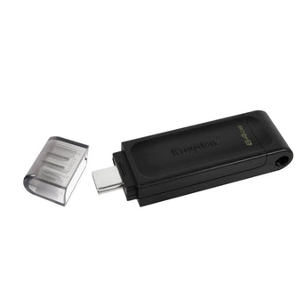 Kingston DataTraveler 70 128GB USB-C flash drive, USB 3.2 Gen 1, compact and lightweight.
