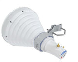 RF elements 30° StarterHorn antenna, STH-30-USMA, showing its compact form and RP-SMA connector. Used for symmetrical wireless signal transmission.