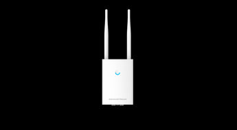 Grandstream GWN7605LR: Outdoor WiFi 5 access point with long range coverage, dual-band, MU-MIMO, and two Gigabit ports for reliable connectivity.