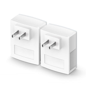 TP-Link PA4010KIT AV600 Powerline Ethernet Adapter Kit. Plugs into wall, extends network via electrical circuit. Compact design.
