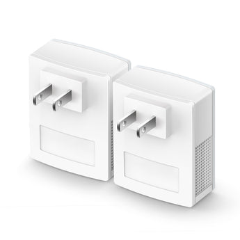 TP-Link PA4010KIT AV600 Powerline Ethernet Adapter Kit. Plugs into wall, extends network via electrical circuit. Compact design.