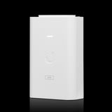 Ubiquiti Gigabit 24V 24W PoE Adapter (POE-24-24W-G-WH) providing power and data connectivity, featuring surge and ESD protection.