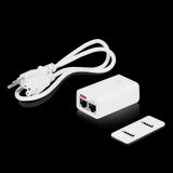 Ubiquiti Gigabit 24V 7W PoE Adapter with Gigabit LAN port and reset button for powering access points and other PoE devices.