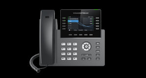 Grandstream GRP2615 desk phone with a 4.3-inch color display, 40 multi-purpose keys, Wi-Fi 6, and Bluetooth support.