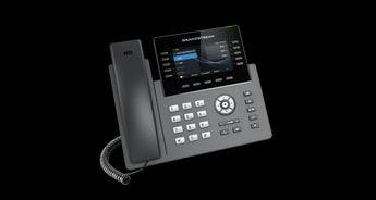 Grandstream GRP2615 desk phone with a 4.3-inch color display, 40 multi-purpose keys, Wi-Fi 6, and Bluetooth support.