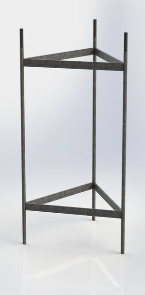 Galvanized Lattice Mast Casting Cage. Attaches to Y-Base Assembly (MS-HD-CC-V2) for secure mast installation.