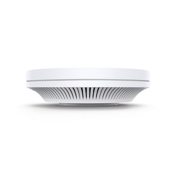 TP-Link EAP620 HD AX1800 ceiling mount access point. White, round design with multiple indicator lights for optimal Wi-Fi 6 performance.