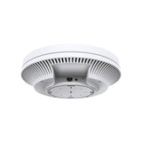 TP-Link EAP620 HD AX1800 ceiling mount access point. White, round design with multiple indicator lights for optimal Wi-Fi 6 performance.