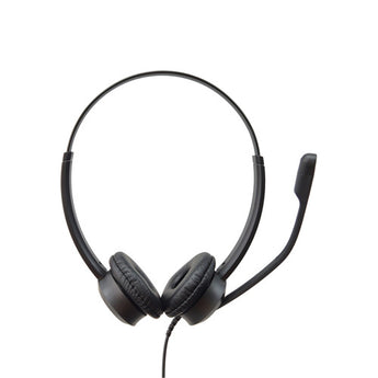 Grandstream GUV3000 HD USB binaural headset. Professional, noise-canceling, with adjustable headband and soft ear cushions for comfortable use.