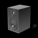 Black TruAudio CT Bookshelf Speaker: 4" glass fiber woofer, 1" aluminum tweeter for high-quality home audio and theater use.