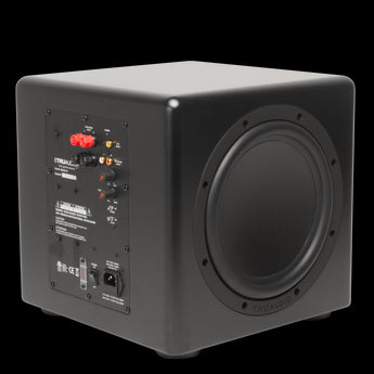 TruAudio Compact Series 10" Powered Subwoofer with dual passive radiators, 250W output, for enhanced bass in a compact design.