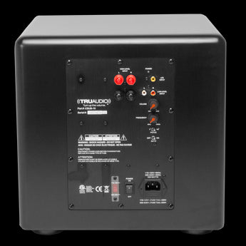 TruAudio Compact Series 10" Powered Subwoofer with dual passive radiators, 250W output, for enhanced bass in a compact design.