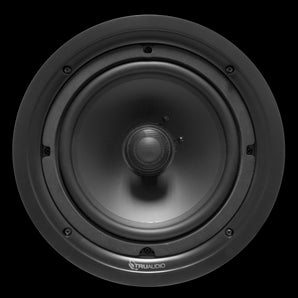 TruAudio PP-6 in-ceiling speaker, 6.5 inch, frameless design. Shows a white circular speaker with a visible woofer and tweeter.