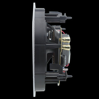 TruAudio PP-6 in-ceiling speaker, 6.5 inch, frameless design. Shows a white circular speaker with a visible woofer and tweeter.