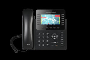 Grandstream GXP2170 desk phone with 12 line keys, a color display, and conferencing features, designed for busy professionals.
