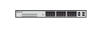 BDCOM S1226-24P 24-port POE switch with 2 Gigabit combo ports providing network connectivity and power for devices.