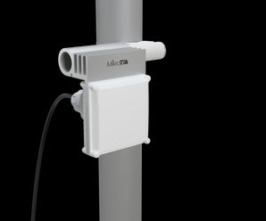 MikroTik CubeG-5ac60ay-SA: A compact, white outdoor 60GHz sector antenna with 5GHz backup for wireless networking.