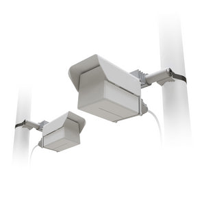 Two MikroTik Cube 60Pro ac devices forming a preconfigured 60GHz wireless bridge for high-speed, point-to-point network connectivity.