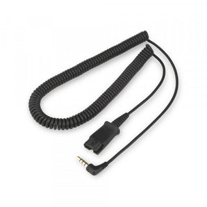 Snom ACPJ adapter cable. Connects Snom A100M/A100D headsets to devices with a 3.5mm jack. Features a quick release connector.