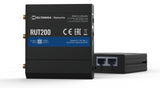 Teltonika RUT200: Compact industrial 4G LTE router with Wi-Fi and Ethernet ports for automation, transport, and reliable connectivity.