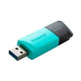 Kingston DataTraveler Exodia M 256GB USB 3.2 Gen 1 flash drive in black and teal with keyring loop.