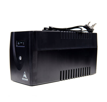 Acconet 1200VA/600W Offline UPS (AC-UPS-1000). Provides backup power for computers and electronics during power outages. Compact design.