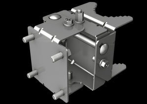 IgniteNet MetroLinq LC Precision Bracket; a sturdy pole mount for precise alignment of wireless network devices.