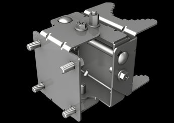IgniteNet MetroLinq LC Precision Bracket; a sturdy pole mount for precise alignment of wireless network devices.