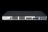 BDCOM P3600-16E: 16-port EPON OLT headend. Rack-mounted unit with dual hot-swap power supplies for reliable network performance.