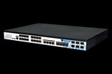 BDCOM P3600-16E: 16-port EPON OLT headend. Rack-mounted unit with dual hot-swap power supplies for reliable network performance.