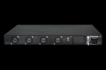 BDCOM P3600-16E: 16-port EPON OLT headend. Rack-mounted unit with dual hot-swap power supplies for reliable network performance.