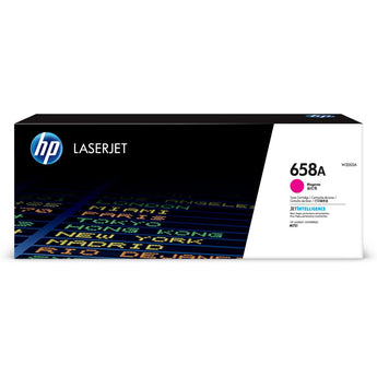 HP 658A Magenta LaserJet Toner Cartridge. Standard yield, prints 6,000 pages. For HP Color LaserJet Enterprise M751 series.