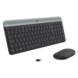Logitech MK470 Graphite wireless keyboard and mouse combo on a desk