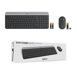 Logitech MK470 Graphite wireless keyboard and mouse combo on a desk