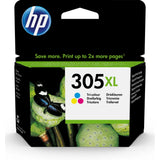 HP 305XL High Yield Tri-Color Original Ink Cartridge (3YM63AE) for HP DeskJet printers. Crisp text and vivid colors.