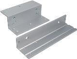 Z-Bracket for a 600lb magnetic lock. Used for access control systems to mount the maglock on inward swinging doors.