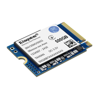 Kingston NV3 500GB M.2 2230 NVMe SSD, PCIe 4.0, for ultrabooks and handheld devices. SNV3SM3/500G