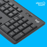 Logitech MK295 Silent Wireless Keyboard and Mouse Combo in Graphite, offering quiet operation.