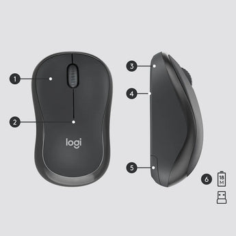 Logitech MK295 Silent Wireless Keyboard and Mouse Combo in Graphite, offering quiet operation.