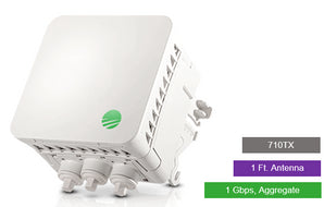 Siklu SK-EH710TX-1000-1FT: E-Band 70GHz PTP link with a 1ft external antenna, providing 1Gbps aggregate wireless connectivity.