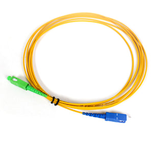 Acconet SC/UPC to SC/APC simplex single mode fiber optic patch lead, 3 meters long, for network connections.
