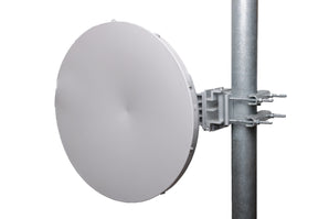 Siklu 60GHz 2ft V-Band antenna with mounting kit. Used for high-speed, point-to-point wireless communication. ZSK-EH-ANT-60G-2FT.
